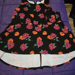 Torrid Floral Top with Pink and Orange Accents